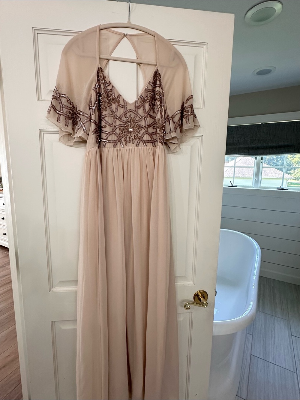 Boohoo Blush Beaded Maxi Dress